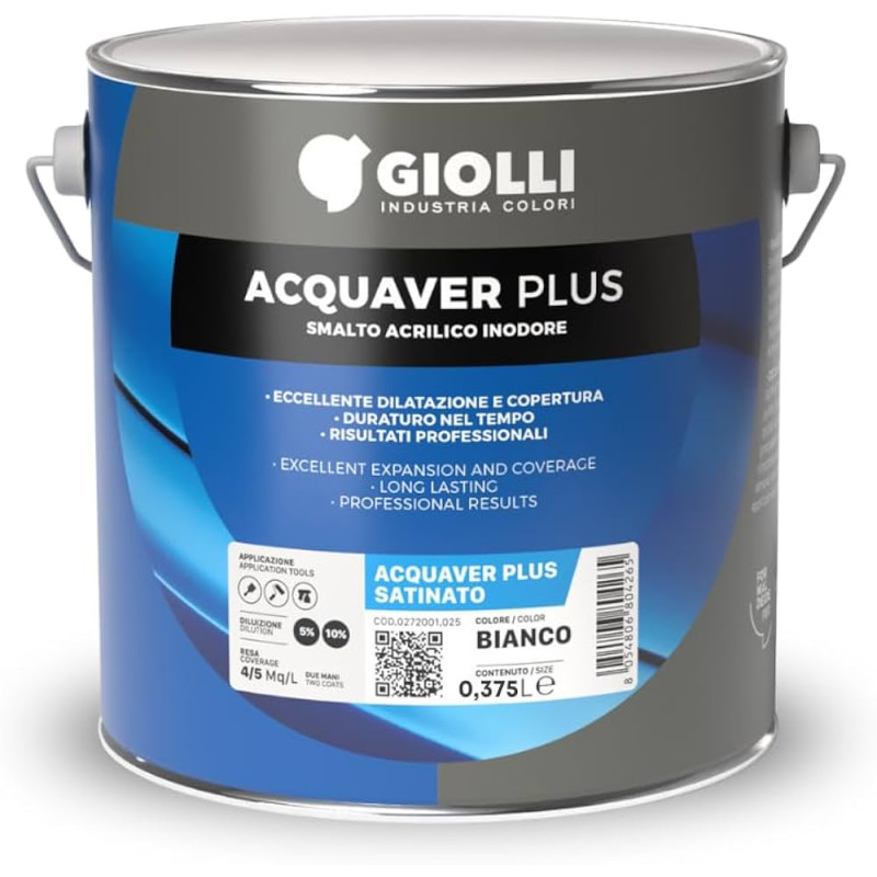 ACQUAVER PLUS SMALTO SATINATO BV BIANCO LT.0,75